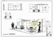 line illustration graphics used to show the design layout for an exhibition stand